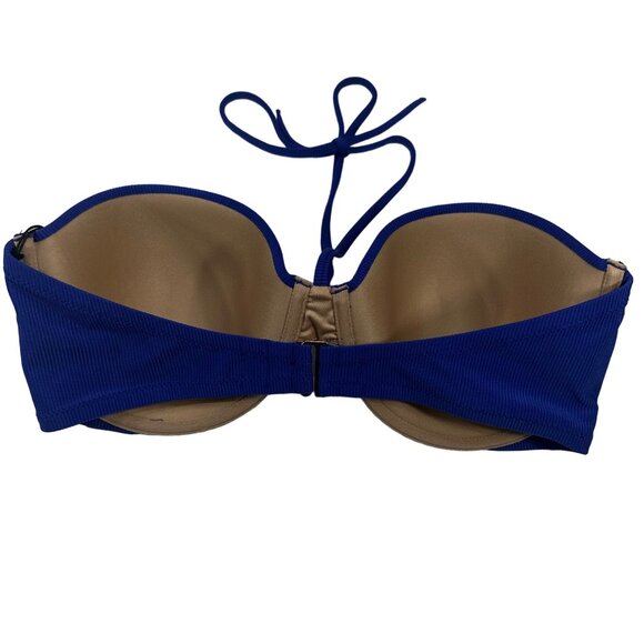 Shade And Shore Women's Sz 36D Swim Bikini Top Lightly Lined Under Wire Blue New - Picture 2 of 14